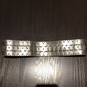 Gold Leather Fashion Belt